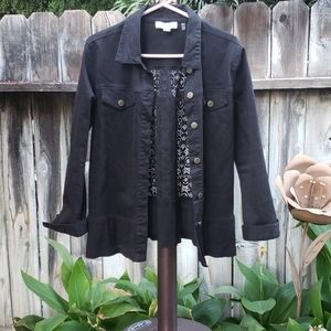 Simply Noelle Button Down Lace Longsleeve Large XL